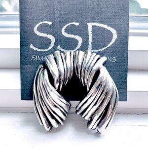 Here Comes a Wave! Elegant Simon Sebbag Clip-on Earrings